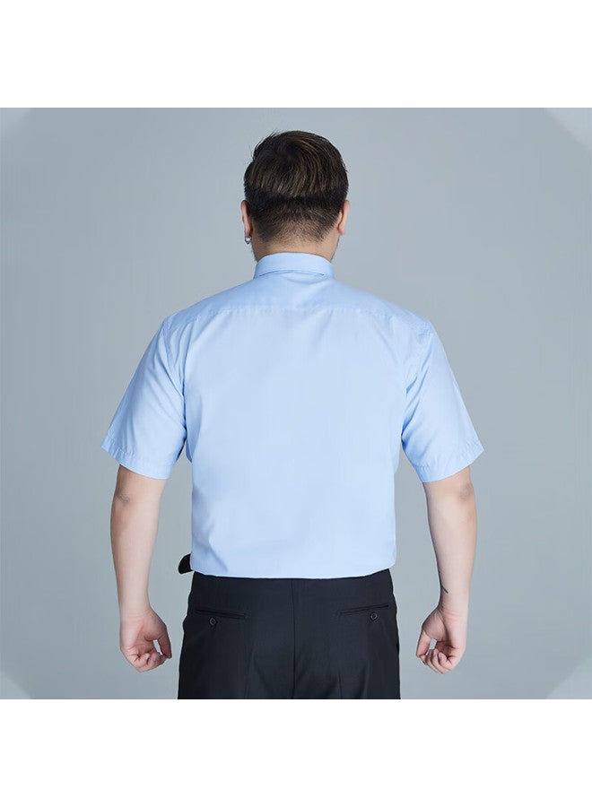 Ayoupang Ayou Pang Plus Size Wrinkle-free Anti-wrinkle Formal Short-sleeve Shirt Men Loose Wrinkle-free Solid Color Business Casual Elastic Big White Shirt - Image 2
