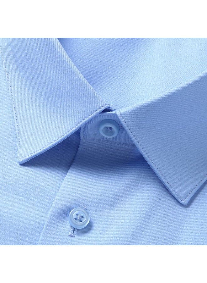 Ayoupang Ayou Pang Plus Size Wrinkle-free Anti-wrinkle Formal Short-sleeve Shirt Men Loose Wrinkle-free Solid Color Business Casual Elastic Big White Shirt - Image 4