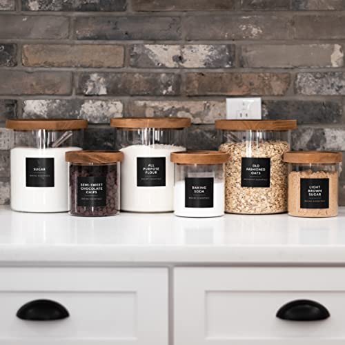 SAVVY & SORTED Black Labels for Containers, 180 Kitchen Labels for Food Storage Container, Pantry Labels for Food Storage, Organize Pantry Essentials Canister Label - Image 2