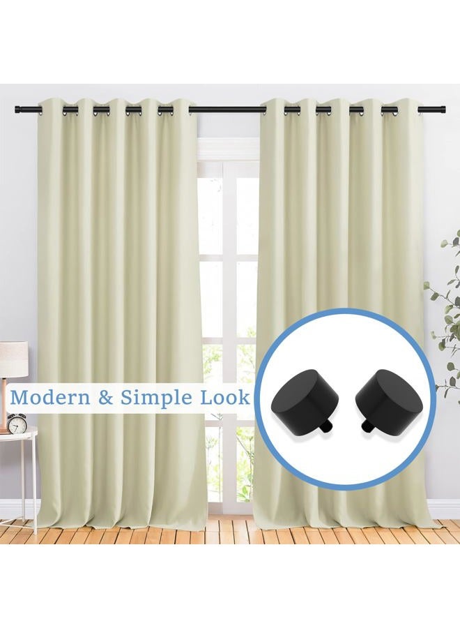 ATUHOLA Black Curtain Rod 84 inch, Heavy Duty Curtain Rods for Windows Adjustable, 1 inch Metal Drapery Rods with End Cap Finials, Modern Drapery Rods for Sliding Door, Bedroom, Living Room - Image 3