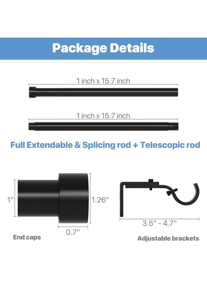 ATUHOLA Black Curtain Rod 84 inch, Heavy Duty Curtain Rods for Windows Adjustable, 1 inch Metal Drapery Rods with End Cap Finials, Modern Drapery Rods for Sliding Door, Bedroom, Living Room - Image 5