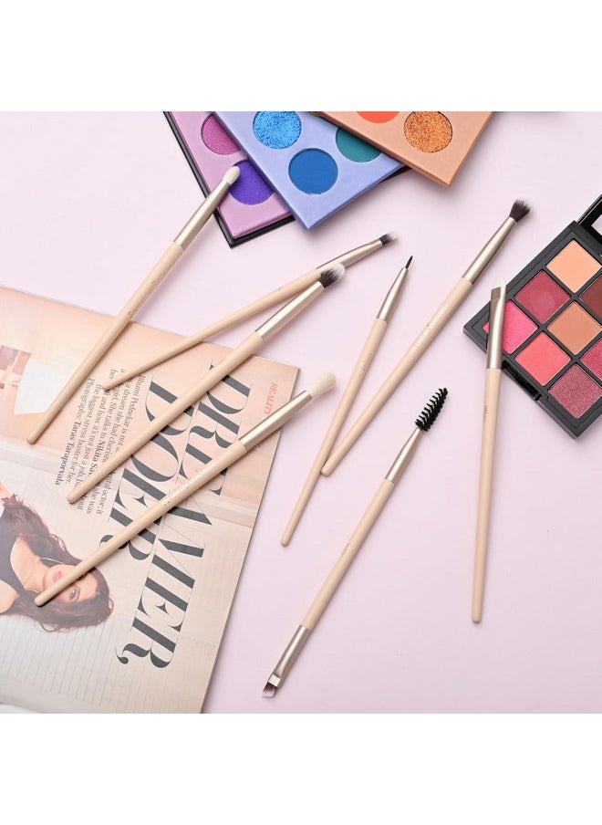 Milagro Beauty Eye Essential Makeup Brush Set, Includes Firm Blending, Eyeshadow, Eyeliner, Smudge, Large Crease, Pencil, Highlighter, Concealing, And Foundation Brushes With Sparkle Holder (Set Of 8)  - Image 3