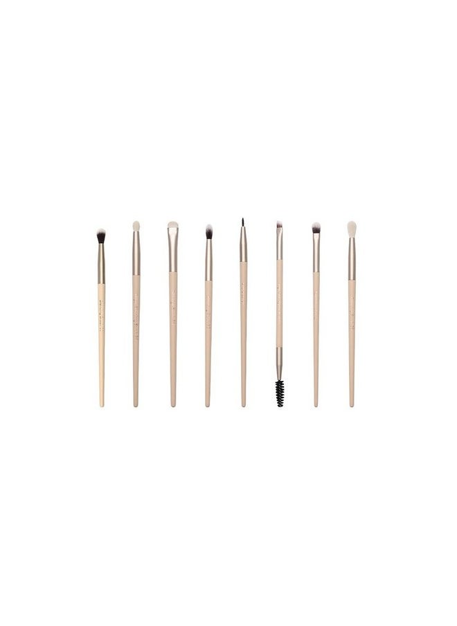 Milagro Beauty Eye Essential Makeup Brush Set, Includes Firm Blending, Eyeshadow, Eyeliner, Smudge, Large Crease, Pencil, Highlighter, Concealing, And Foundation Brushes With Sparkle Holder (Set Of 8)  - Image 1