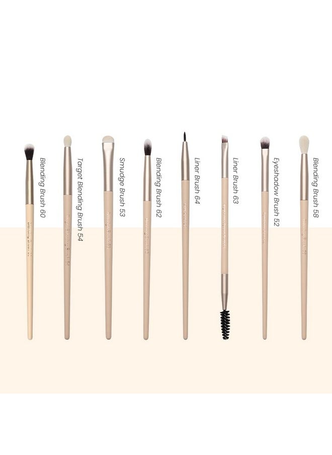 Milagro Beauty Eye Essential Makeup Brush Set, Includes Firm Blending, Eyeshadow, Eyeliner, Smudge, Large Crease, Pencil, Highlighter, Concealing, And Foundation Brushes With Sparkle Holder (Set Of 8)  - Image 2