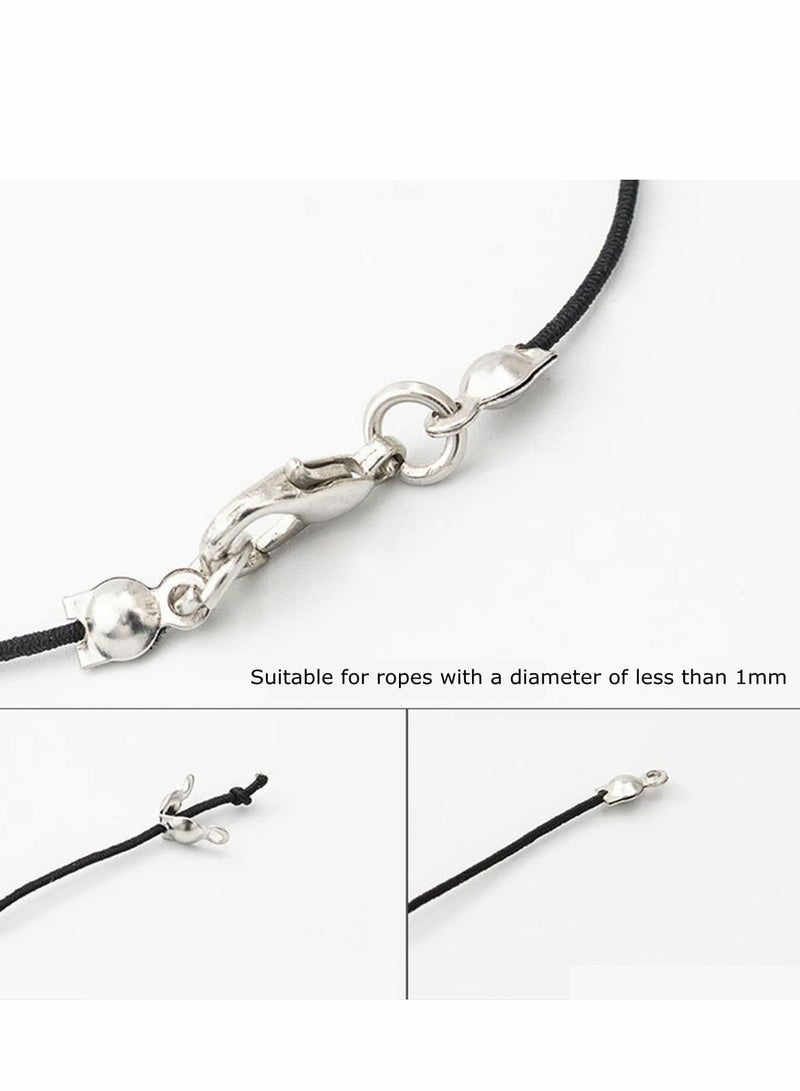 KASTWAVE Bead Tips Knot Covers, 1400 Pcs Clamshell Crimp Beads Set Jewelry Making for Covers Fold-Over DIY Bracelets Necklaces, Multicolor - Image 4