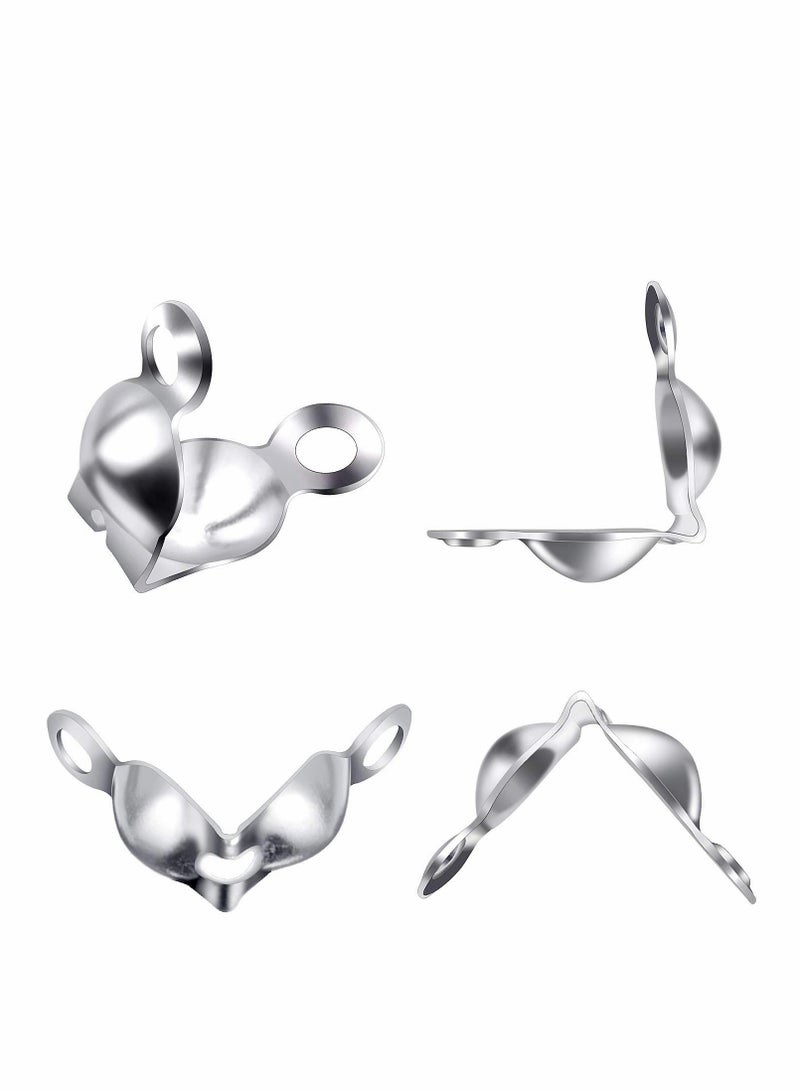 KASTWAVE Bead Tips Knot Covers, 1400 Pcs Clamshell Crimp Beads Set Jewelry Making for Covers Fold-Over DIY Bracelets Necklaces, Multicolor - Image 2