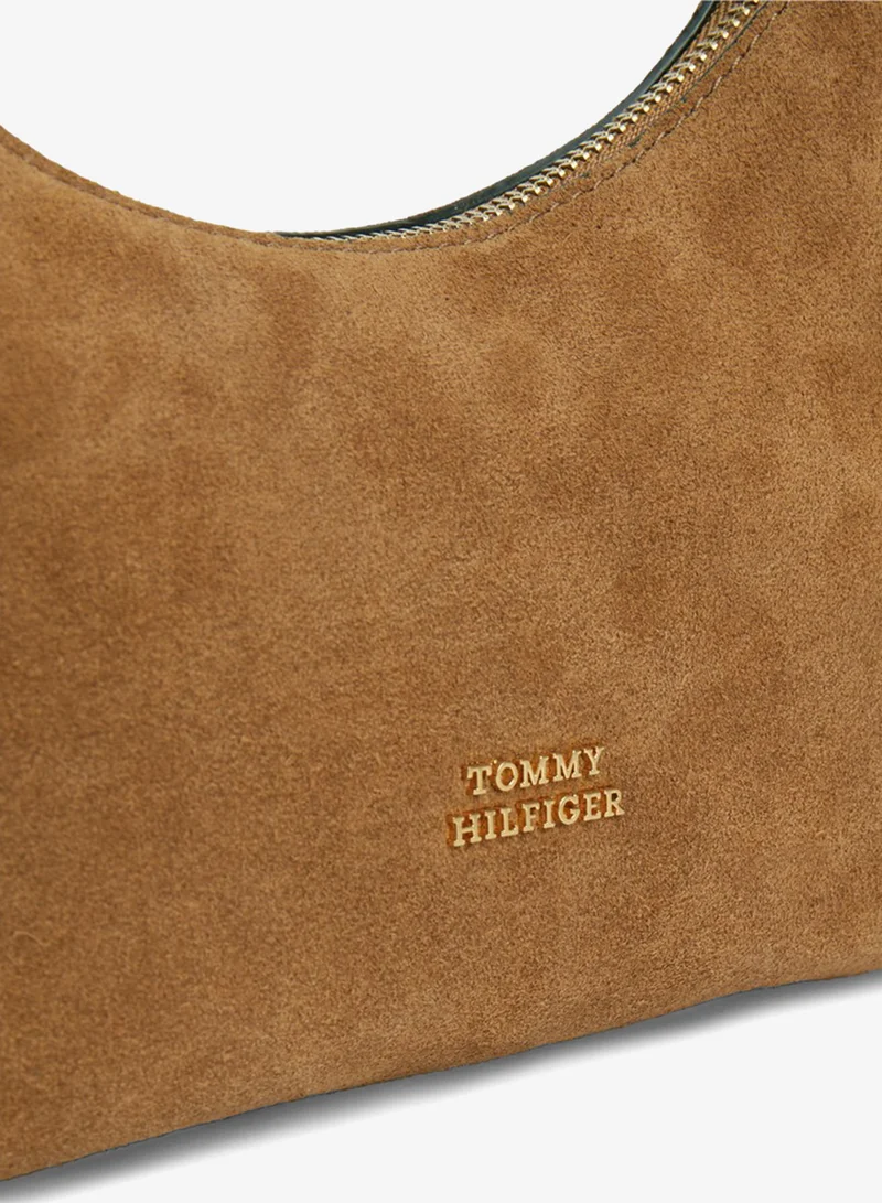 Tommy Hilfiger  Metal Logo Suede Shoulder Bag for Women | Best Price UAE
