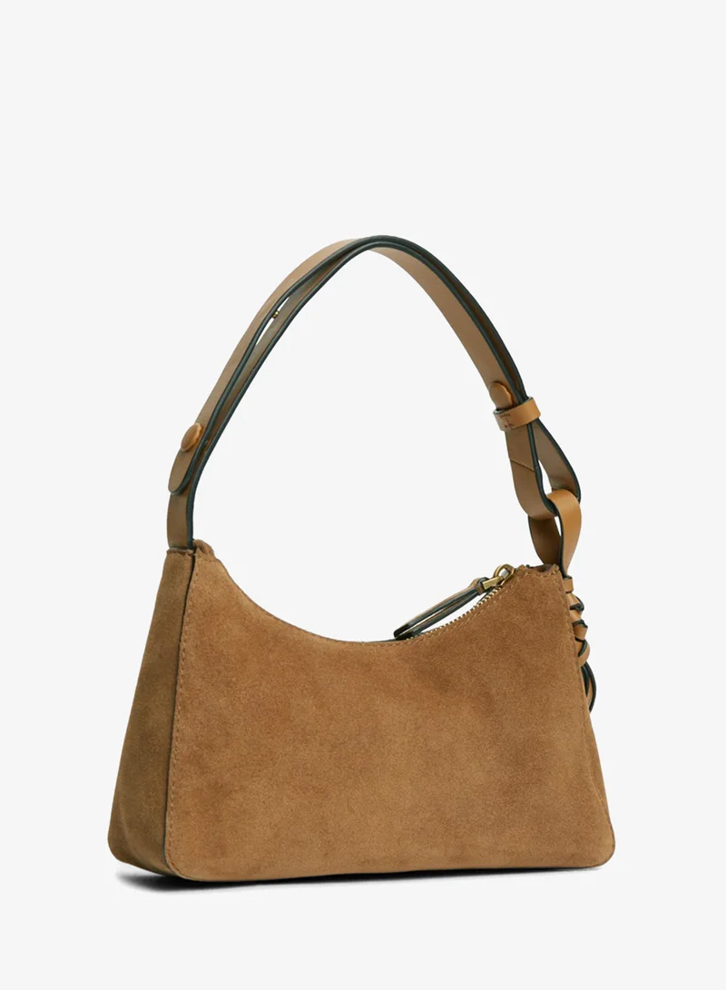 Tommy Hilfiger  Metal Logo Suede Shoulder Bag for Women | Best Price UAE