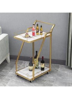Vparty Bar Cart, Bar Serving Cart with Wheels, 2 Tier Bar Carts for Home Kitchen Dining Room, Kitchen Cart, Rolling Beverage Cart, Cocktail Cart for Home Dining Party  - Image 1