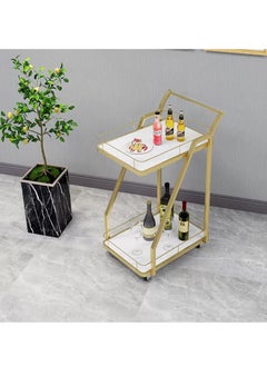 Vparty Bar Cart, Bar Serving Cart with Wheels, 2 Tier Bar Carts for Home Kitchen Dining Room, Kitchen Cart, Rolling Beverage Cart, Cocktail Cart for Home Dining Party  - Image 2