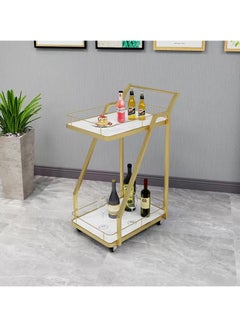Vparty Bar Cart, Bar Serving Cart with Wheels, 2 Tier Bar Carts for Home Kitchen Dining Room, Kitchen Cart, Rolling Beverage Cart, Cocktail Cart for Home Dining Party  - Image 3