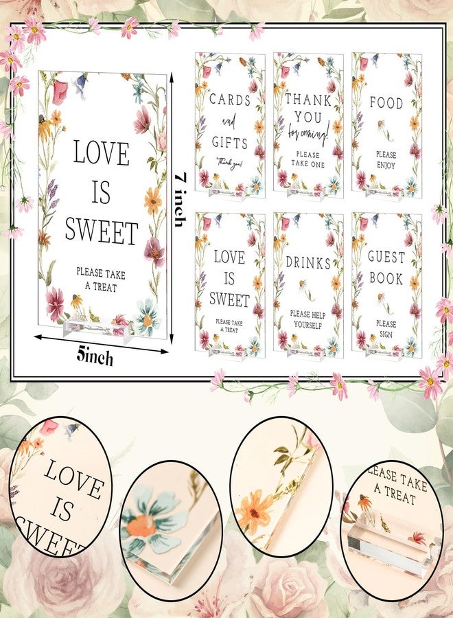 Vercraft 6 Pcs Wildflowers Wedding Table Decorations Take One Sign Thank You Acrylic Sign Centerpieces with Stand 5 x 7" Wedding Birthday Party Decorations for Guests Gifts - Image 3