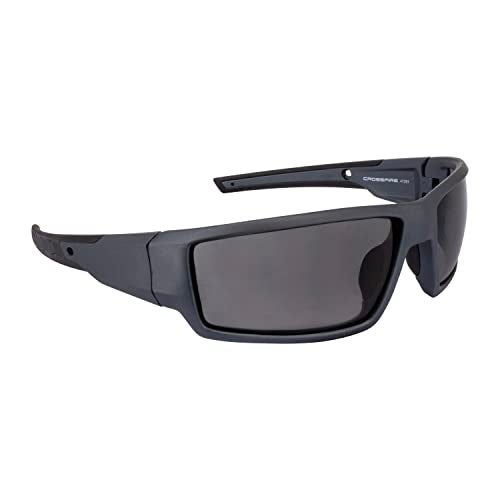 Crossfire Radians 41291 Cumulus Premium Safety Eyewear - Aluminum Gray Frame - Smoke Lens - Unisex - Image 1