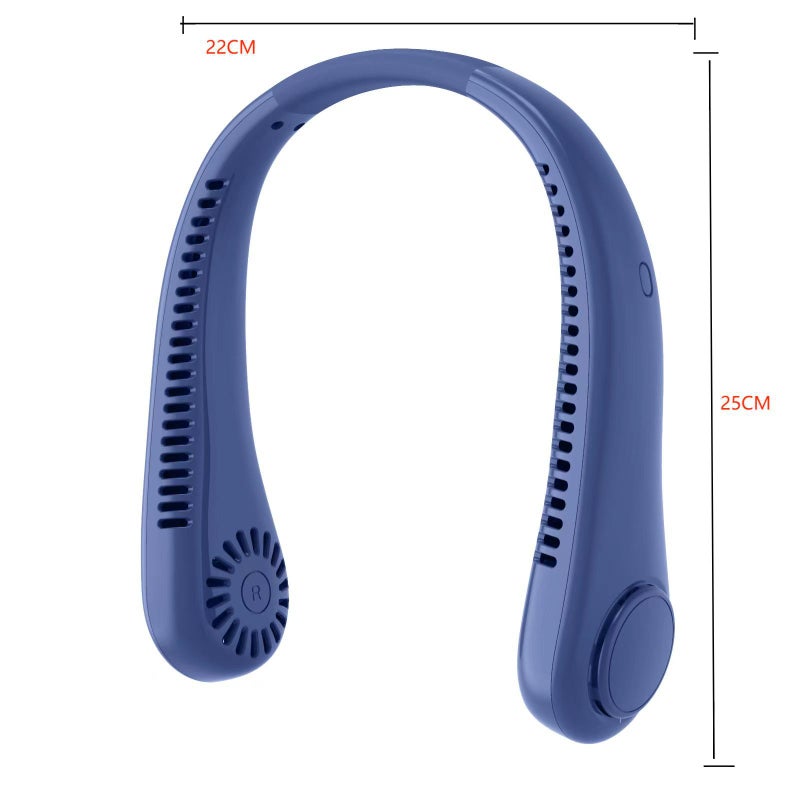 Popular Portable Neck-Hanging Fan, Usb Rechargeable Small Fan, Portable Mini Electric Neck Fan, , Silent, With Digital Display - Image 5