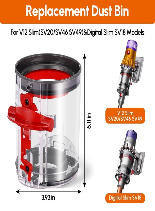 AZYM Dust Bin Replacement Parts for Dyson,For V12 SV18 SV20 Detect Slim,V10 Digital Slim Vacuum Cleaner Canister Bin Accessories Part - Image 2