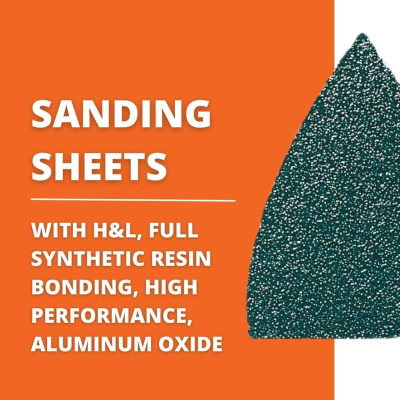 Fein Finger Sanding Sheets with Hook & Loop Attachment - Wood, Metal & Plastic Application, Aluminum Oxide, Fully Synthetic-Resin Bonded, 120 Grit, 20-Pack - 63717188011 - Image 1