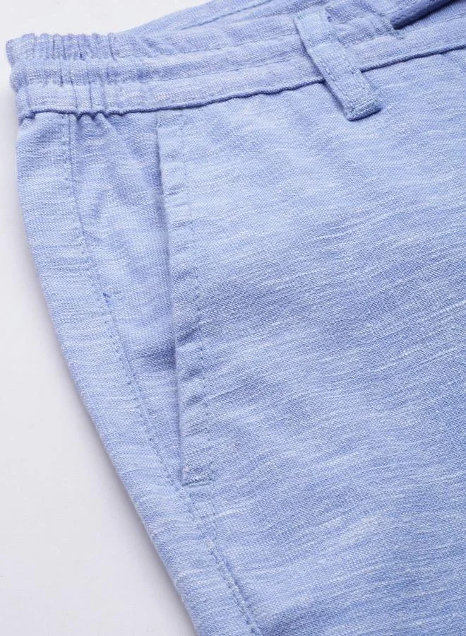 The Indian Garage Co Blue Men Blue Slim Fit Solid Joggers for Men | Best Price UAE