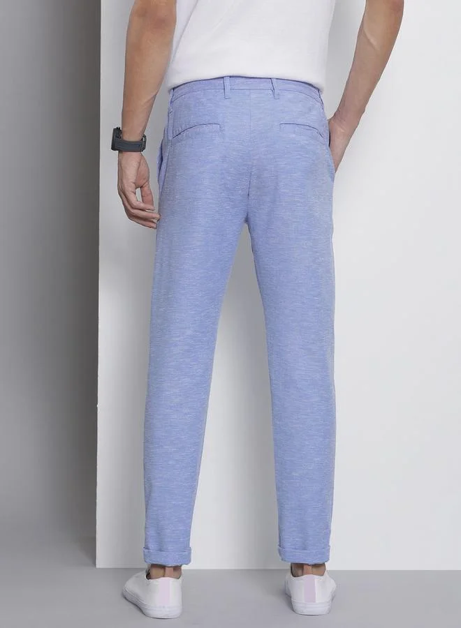 The Indian Garage Co Blue Men Blue Slim Fit Solid Joggers for Men | Best Price UAE