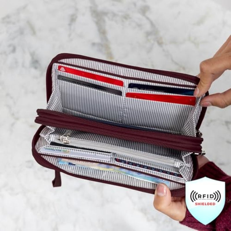 محفظة RFID بسحاب مزدوج - Image 4