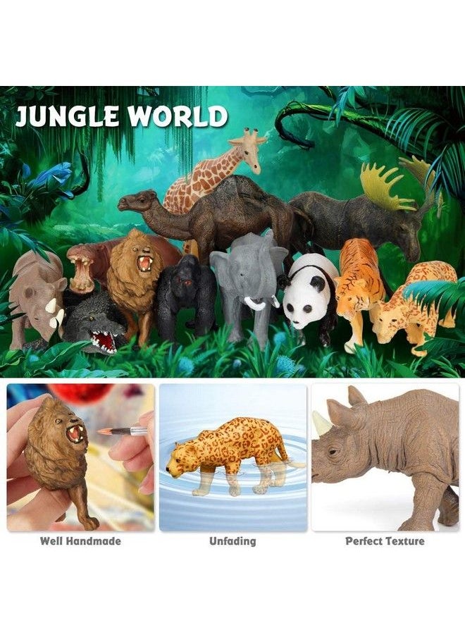 Mini Tudou - Safari Animal Toys Figures 12 Pcs Realistic Jumbo Wild Jungle Animals Figurines Large African Zoo Animal Playset With Lionelephantgiraffe Plastic Animal Learning Toys For Kids Toddlers Boys - Image 1