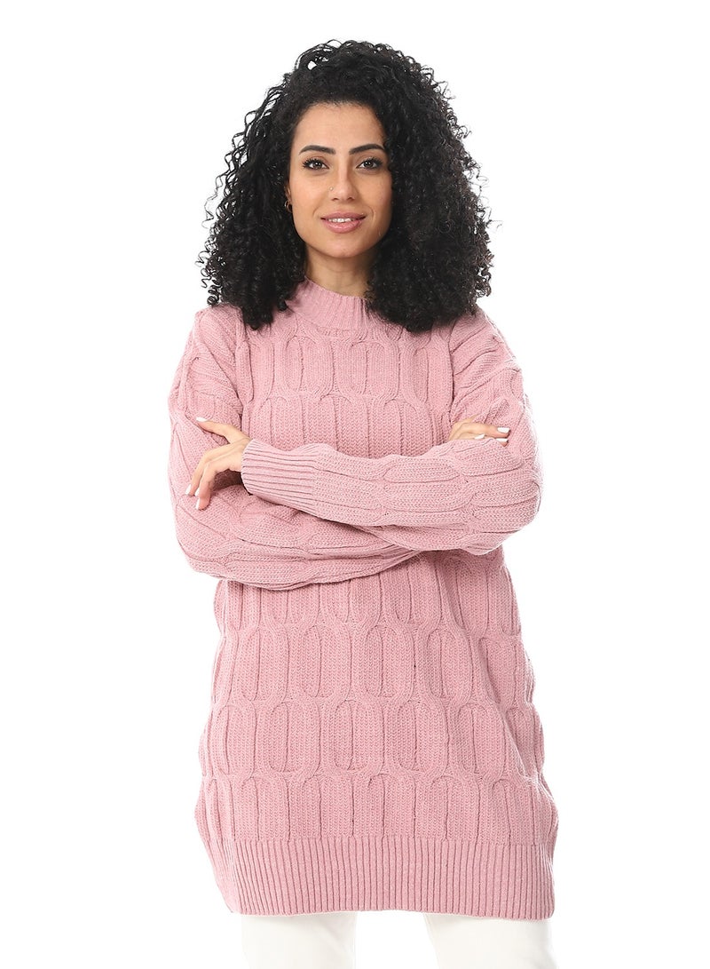 سيزار بلوفر صوف حريمي سادة  مزود بتصميمات متعددة  - Image 2