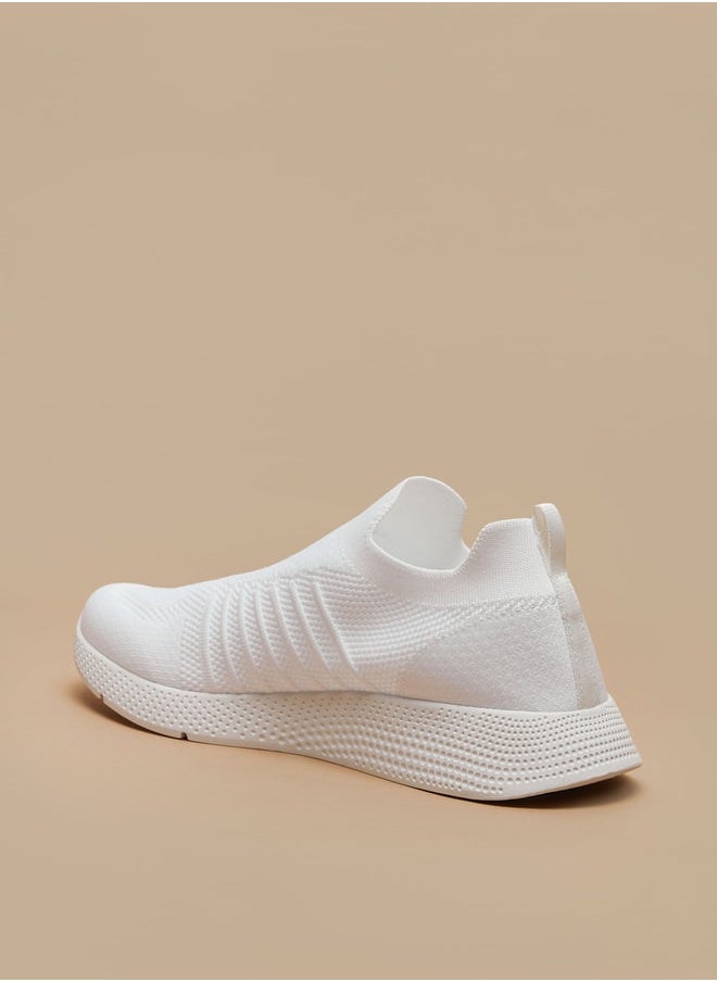 Dash - Men Textured Slip-On Sports Shoes with Pull Tabs - Image 1
