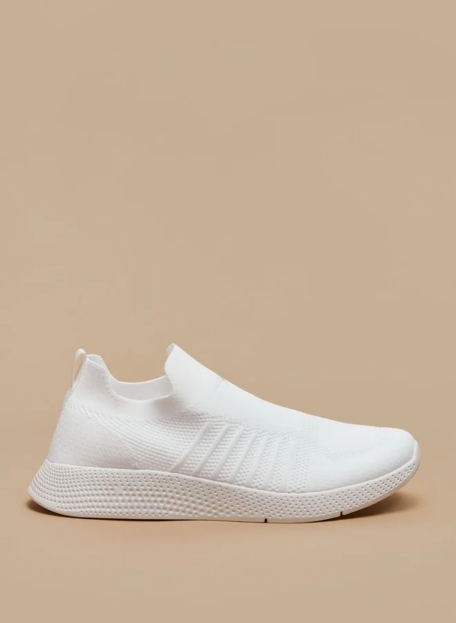 داش Men Textured Slip-On Sports Shoes with Pull Tabs