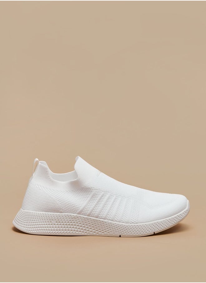 Dash - Men Textured Slip-On Sports Shoes with Pull Tabs - Image 1