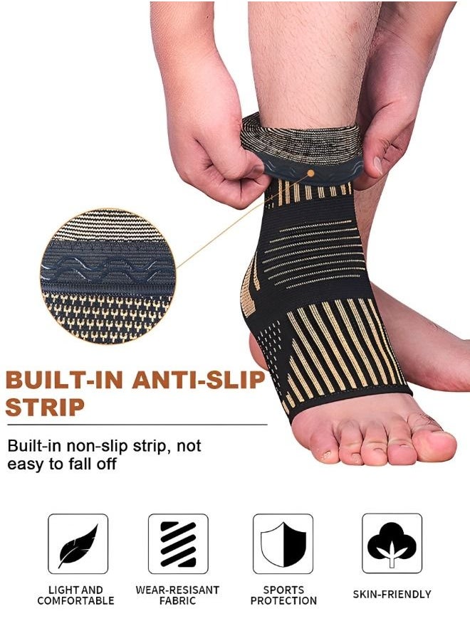 Y&D - 1PC Ankle Brace Support, Arch Best Compression Sleeve Socks for Plantar Fasciitis, Sprained Ankle, Achilles Tendon, Pain Relief, Recovery, Sports-L - Image 1