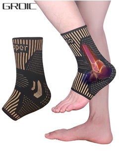 1PC Ankle Brace Support, Arch Best Compression Sleeve Socks for Plantar Fasciitis, Sprained Ankle, Achilles Tendon, Pain Relief, Recovery, Sports-L