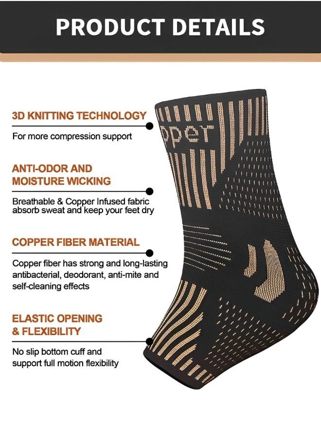 Y&D - 1PC Ankle Brace Support, Arch Best Compression Sleeve Socks for Plantar Fasciitis, Sprained Ankle, Achilles Tendon, Pain Relief, Recovery, Sports-L - Image 1