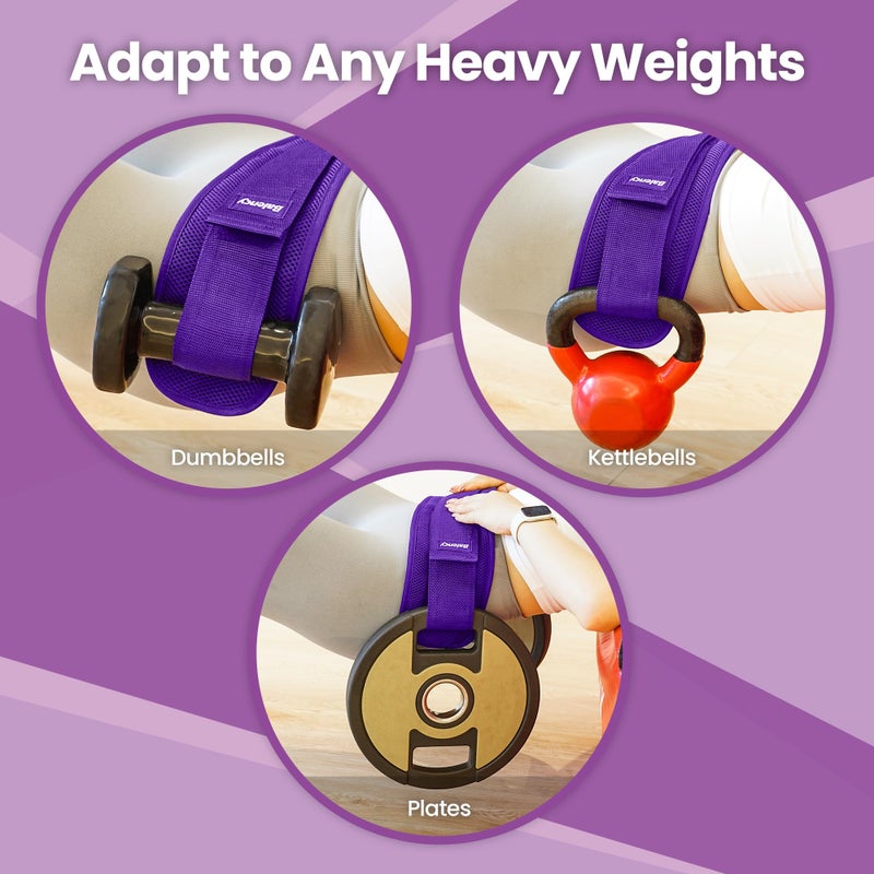 Balency Hip Thrust Belt, Balency Hip Thrust Belt for Dumbbells Heavy, Booty Belt for Hip Thrust, Slip-Resistant Padding Hip Thrust Belt for Gym or Home Workouts, Hip Thrust Band for Dumbbell Kettlebell Plate - Image 3
