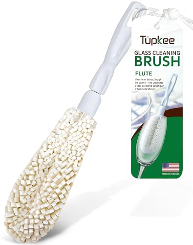 Tupkee Wine Glass Cleaning Brush Soft NonScratch Foam Bristles Dishwasher Safe Flute and Stemware Wine Glass Cleaner Brush for Crystal Champagne Glasses Bottle Mug Tumbler Made in the USA - Image 1