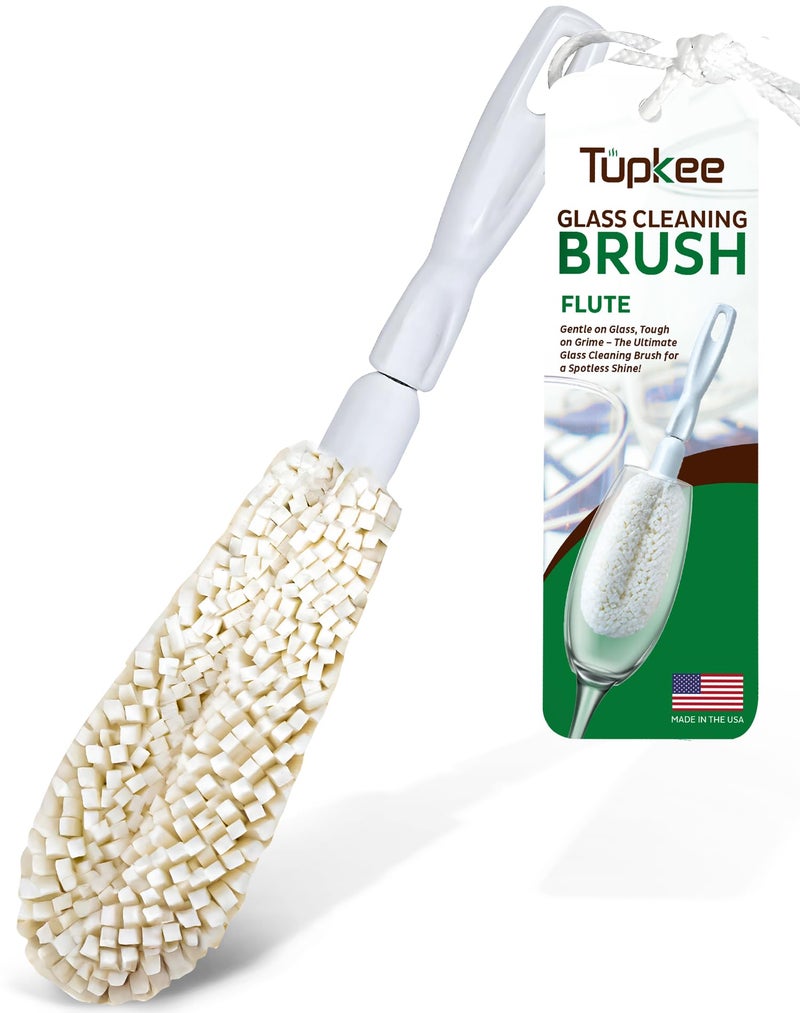 Tupkee Wine Glass Cleaning Brush Soft NonScratch Foam Bristles Dishwasher Safe Flute and Stemware Wine Glass Cleaner Brush for Crystal Champagne Glasses Bottle Mug Tumbler Made in the USA - Image 3