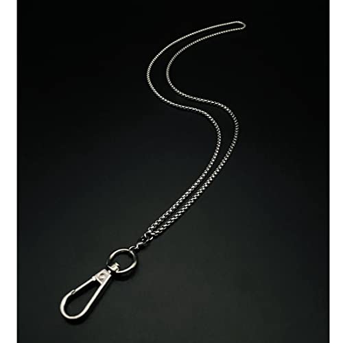 Sopopal Lanyards for ID Badges Silver Chain Lanyard for Keys Stainless Steel Necklace ID Card Badge Holder - Image 3