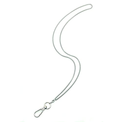 Sopopal Lanyards for ID Badges Silver Chain Lanyard for Keys Stainless Steel Necklace ID Card Badge Holder - Image 1