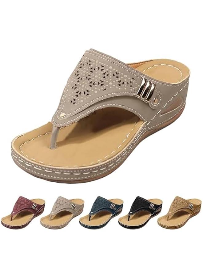 Arabest Comfortable Women's Orthopedic Arch Support Wedge Sandals for Summer Dress, Non Slip Flip Flops 2025 - Image 4