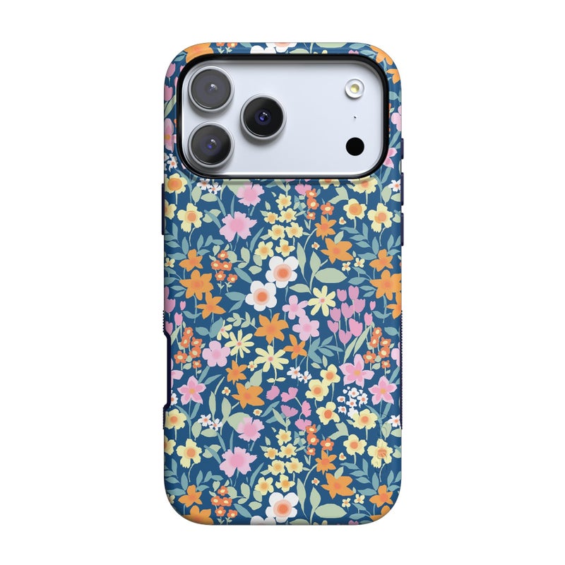Casely iPhone 17 Pro Case | Full Bloom | Navy Floral | Bold Protective Design | Compatible with MagSafe - Image 1