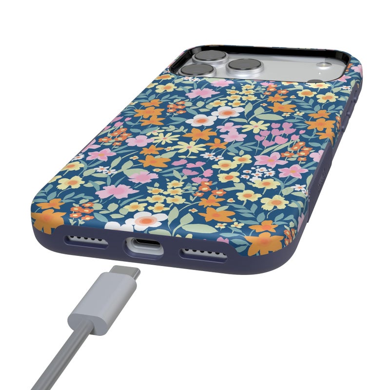 Casely iPhone 17 Pro Case | Full Bloom | Navy Floral | Bold Protective Design | Compatible with MagSafe - Image 5