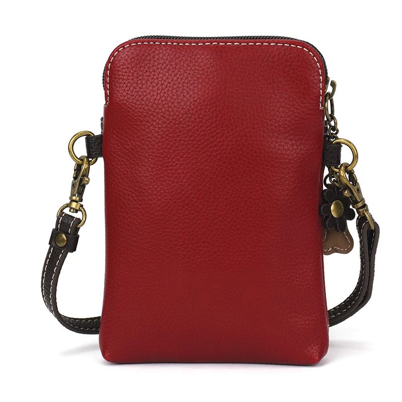 CHALA Dog Collection Cell Phone Crossbody Purse-Women PU Leather/Canvas Multicolor Handbag with Adjustable Strap - Westie - burgundy - Image 3