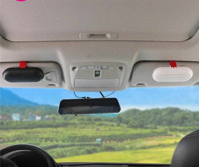 QASULER Car Sun Visor Glasses Case for Tesla Model 3 - Image 3