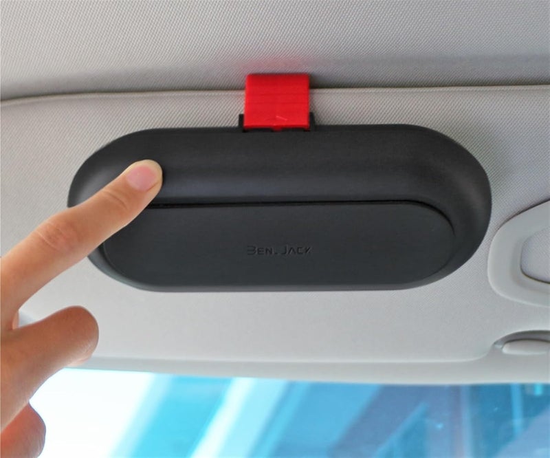 QASULER Car Sun Visor Glasses Case for Tesla Model 3 - Image 2