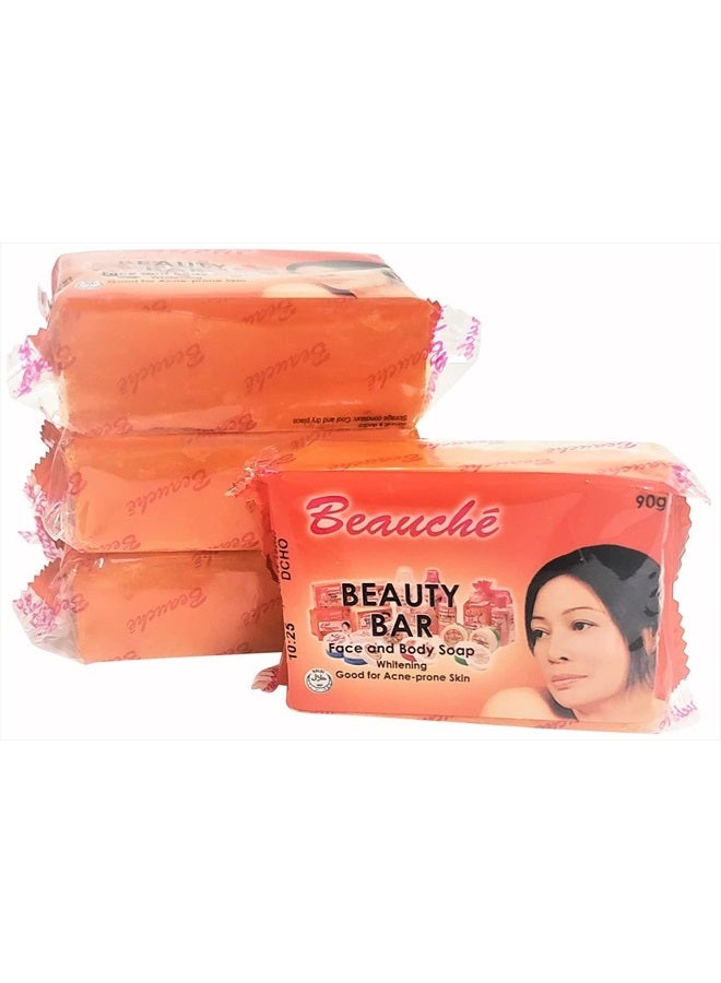 BEAUCHE Kojic Beauty Soap Face & Body Bar - 90 Grams ( Pack of 4 )