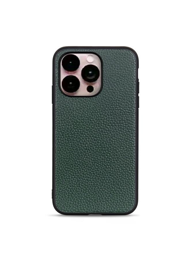 S-TOP Case For iPhone 14 Pro Max Litchi Texture Genuine Leather Phone Case - Image 1