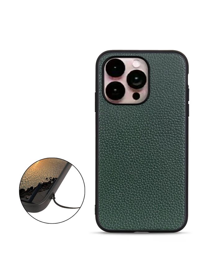 S-TOP Case For iPhone 14 Pro Max Litchi Texture Genuine Leather Phone Case - Image 2