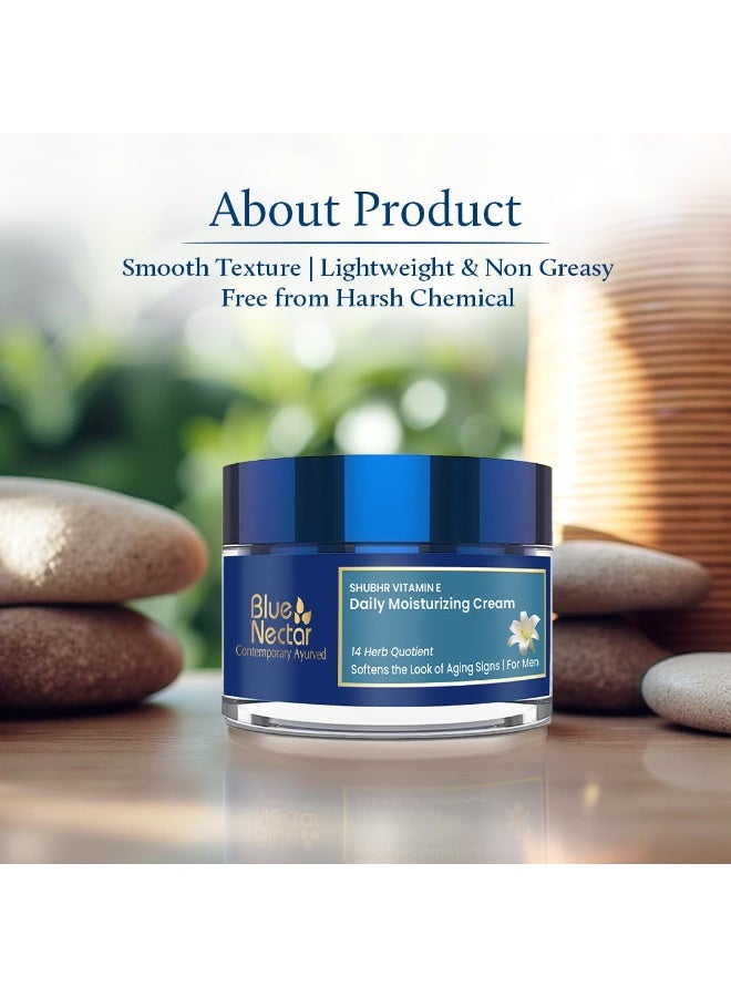 بلو نكتار كريم بلو نكتار للوجه للرجال، كريم مرطب يومي مضاد للشيخوخة للرجال، يمنح البشرة الدهنية والعادية نضارة وإشراقة (14 عشبة، 50 غرام) - Image 2