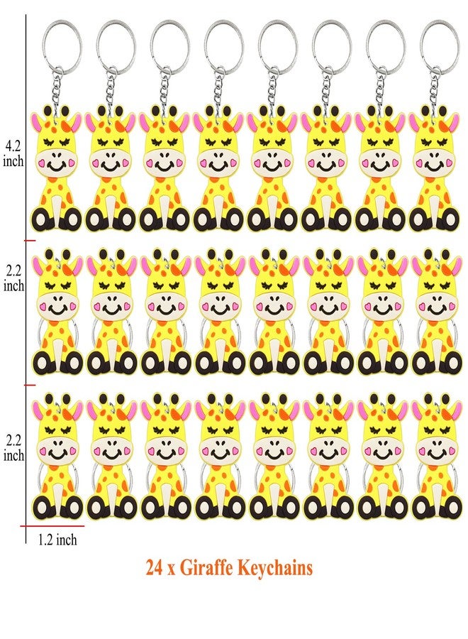 Elecrainbow 24 Pack Giraffe Keyring Pack Party Favor for Giraffe Lover, Guest Return Gift, Wild Animal Themed Party, Birthday - Image 4