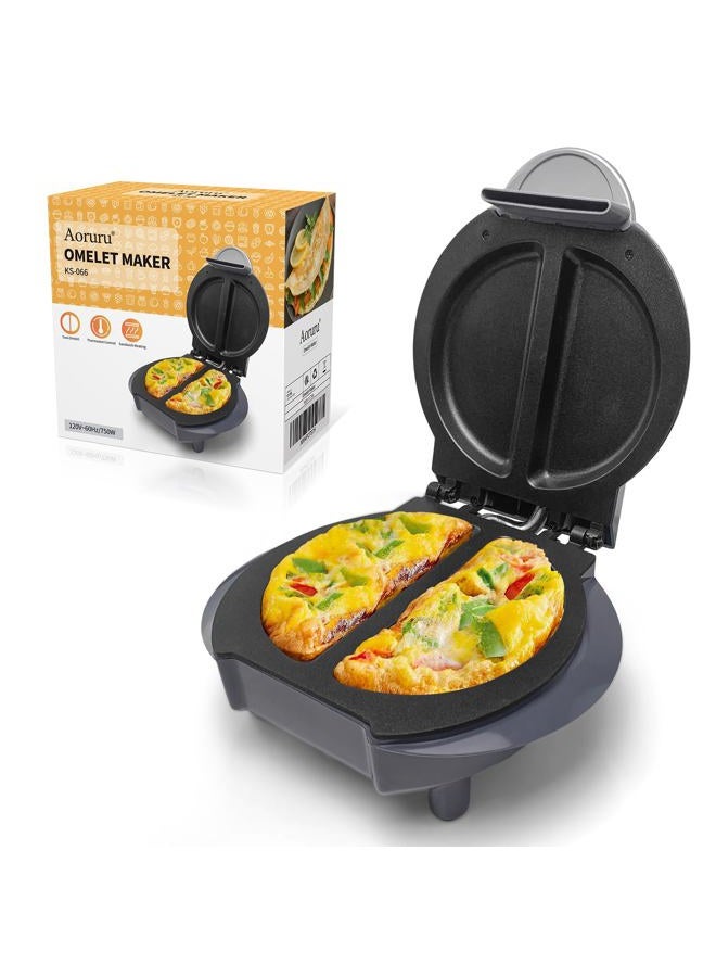 Aoruru Electric Omelet Maker Frittata Snack Pocket Maker Dessert Maker Non-Stick Stainless Steel 6.5" - Image 1