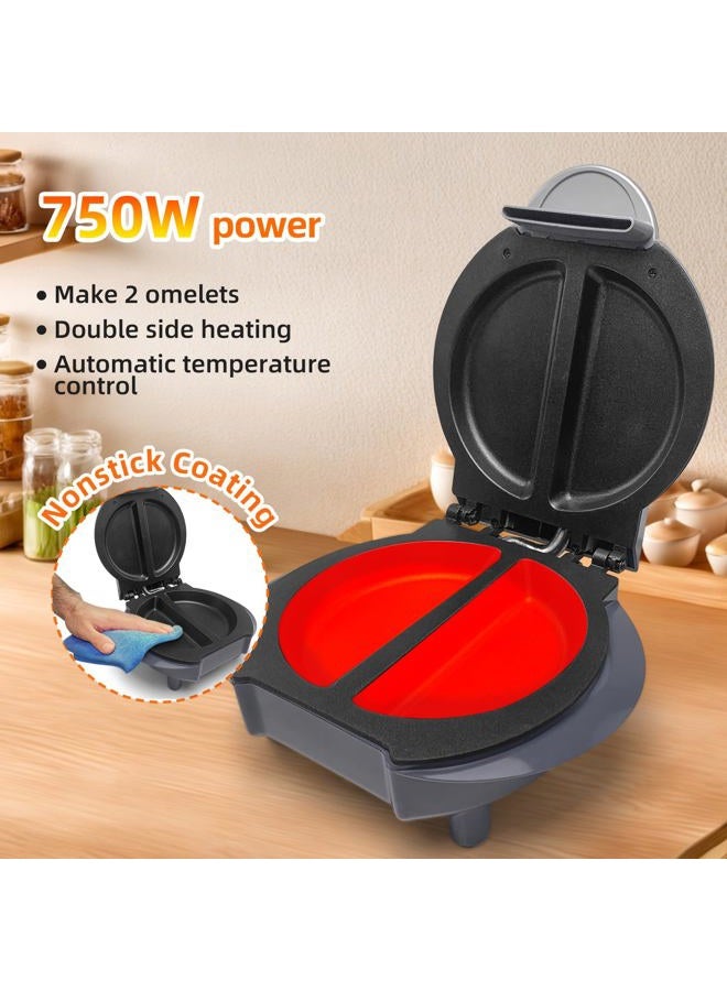 Aoruru Electric Omelet Maker Frittata Snack Pocket Maker Dessert Maker Non-Stick Stainless Steel 6.5" - Image 4