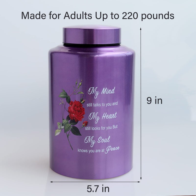 DAIFFUNE Up To 200 Lbs Large Urns For Adult Human Cremation Urn Ashes Decorative Urn For Human Ashes With Rose Urn With Velvet Bag - Image 3